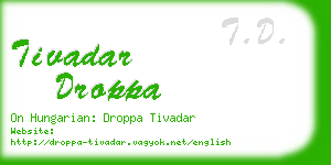 tivadar droppa business card